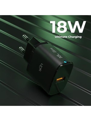 TeknoKapsül C304 18W Qc3.0 USB Şarj Adaptörü Siyah