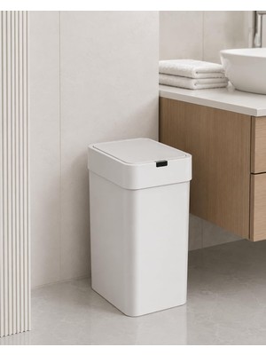 AyrStore 9 Litre Slim Sensörlü Çöp Kovası, Otomatik Temassız Akıllı Çöp Kutusu, Sessiz Kapanan, 2 A