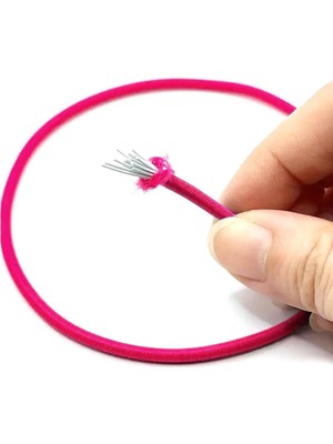 Fuşya Pembe 5 Metre 2 mm Yuvarlak Lastik