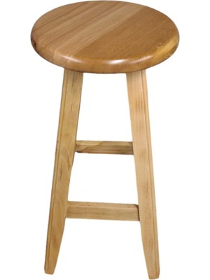 AyrStore Ahşap Bar Taburesi, Ahşap Renk 28-29 cm Oturum Çapı, 80 cm Yükseklik, Kayın Ağacı, Vernikli