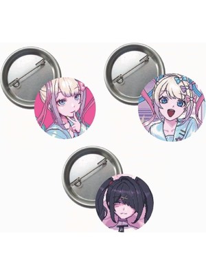 Ms Major Selection Needy Girl Streamer Overdose Anime Buton Rozet 37MM 3 Adet