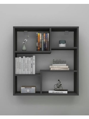 AyrStore Reyo Enda Home MYRA09 5 Bölmeli Modern Duvar Rafı, Mutfak Rafı Antrasit