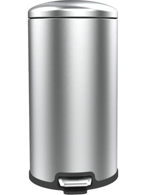 AyrStore ME843006BOMBE Kapaklı Çelik Çöp Kovası 40LT Fırçalı, Siyah