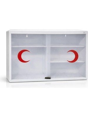 AyrStore Duvar Tipi Ilk Yardım Dolabı, Şeffaf Kapaklı, Kilitli, Çok Bölmeli, Plastik Gövde, Ev Ofis �