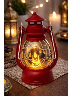TeknoKapsül Pilli LED Işık, Askılı Fener Süsü Sarı Işıklar Peri Işıkları Aydınlatmalı Şerit LED Ramazan Süsü LED Işık Kırmızı