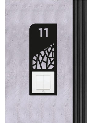 Ahwall Woodworking Dekoratif Daire Kapı Numarası Zil Priz Çerçevesi No: 11
