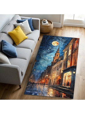 Manz Kadife Kaymaz Pamuk Tabanlı Yıkanabilir Antibakteriyel Salon Halısı 200X300