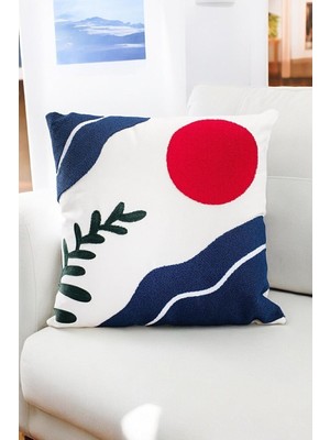 Asdiva Bohem 45X45 Özel Tasarım Punch Panç Süzene Desen Dekoratif Kırlent Kılıfı Modern Beya
