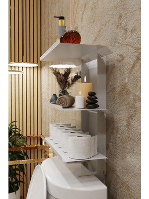 AyrStore Risingmaber Beyaz Klozet Üstü Raf, Organizer Tuvalet Kağıtlık ve Wc Tuvalet Banyo Düzenleyici