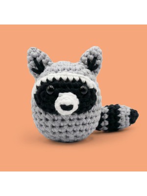 Raccon Tığ Kiti Yeni Başlayanlar Için Videolu Peluş Amigurumi Örgü Oyuncak Seti