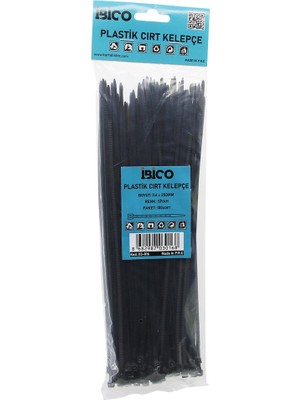 TeknoKapsül 100PCS Siyah 3.6X250MM Plastik Cırt Kelepçe
