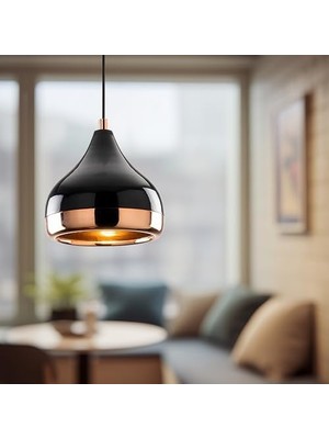 TeknoKapsül Luminoso Tekli Sarkıt Aydınlatma Metal Gövde Bakır Kaplama, Ev, Ofis, Cafe, Restoran Avizeleri, E27 Duy