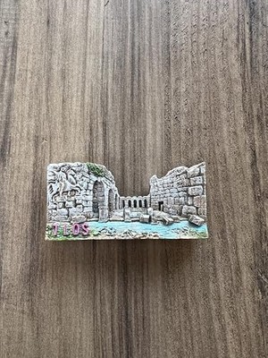 TeknoKapsül Magnet, Dekoratif Antik Taş Görünümlü Mıknatıslı Duvar Süsü, Turkuaz ve Yeşil Detaylı, El Yapımı Sanat Eseri