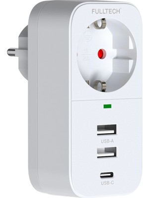 TeknoKapsül 2.4A Çıkışlı 2xusb 1xtype-C Tekli Priz Ftr-17