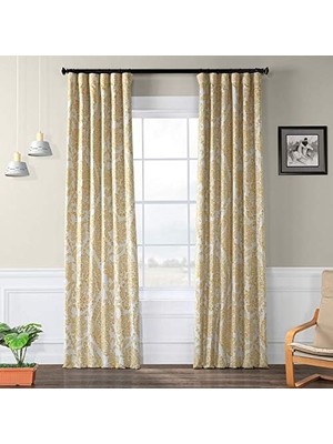 TeknoKapsül Hpd Half Price Drapes BOCH-KC16072C-108 Karartma Perdesi (1 Panel), 50 x 108, Çay Zamanı Sarı Altın