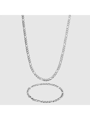 Parla Figaro Kolye + Bileklik Set 5mm – Gümüş Renk