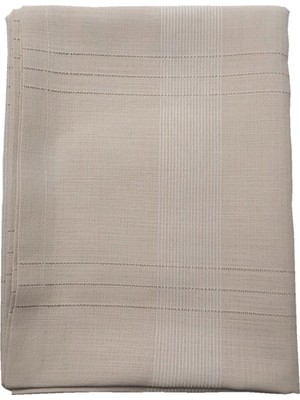 Bezos Keten Kumaş Çizgi Masa Örtüsü 160*220 cm Sütlü Kahve