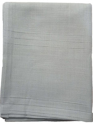 Bezos Keten Kumaş Çizgili Masa Örtüsü 160*220 cm Gri
