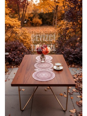 Bezos Runner Dantel Detaylı Tek Runner - 115X35CM