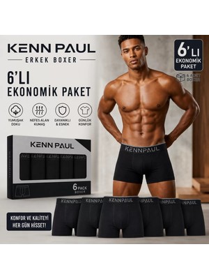 Melonika Kennpaul Likralı Erkek Boxer 6 Adet
