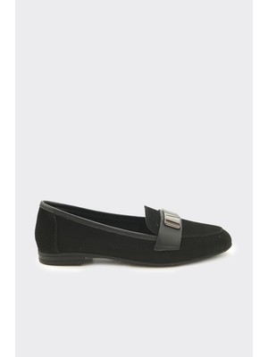 Derinet Hakiki Deri Tokalı Kadın Loafer