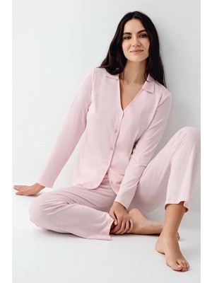 Melonika Pierre Cardin 9115-S Kadın Uzun Kol Pijama Takımı