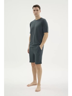 Melonika Kocabey ŞT-26211 O Yaka Şortlu Pijama Takımı