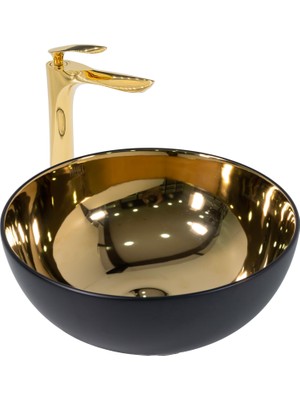 Paluci Asia Gold Matt Black Lavabo