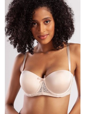 Melonika Gala Push-Up Strapless Bra, Ten Konforlu ve Şık Sütyen, Strapless