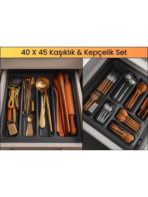 Ayrex 40X45 Cm. Antrasit Kaşıklık ve Kepçelik 2'li Set 40X41CM ‘e Kadar Kesilebilir