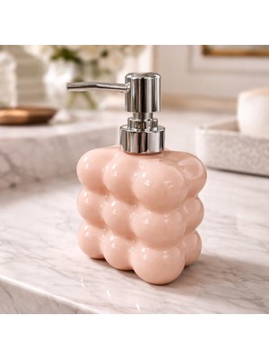 Ayrex Bubble Cam Sıvı Sabunluk, 300 ml - Beyaz, 9,5X6,5X15 cm (Somon)