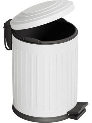 Ayrex Aqua Bagno Midas Çöp Kovası -Pedallı 5 Lt, Beyaz