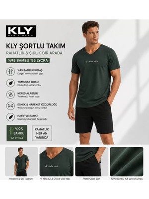 Melonika Kly Erkek Bambu Şortlu Pijama Takım 26210