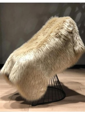 Ayrex Kuzu Post Üst Kalite Tüy Dökmez Yıkanabilir Yumuşak Dokulu Peluş Halı, Camel, 50 x 80