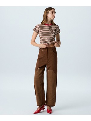 Twist Patch’li Suni Süet Pantolon TW6260003308074