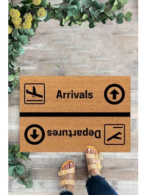 Ayrex Karmat Arrivals, Departures, Uçak, Iç ve Dış Kapı Önü Paspası, Dijital Baskı Paspas,