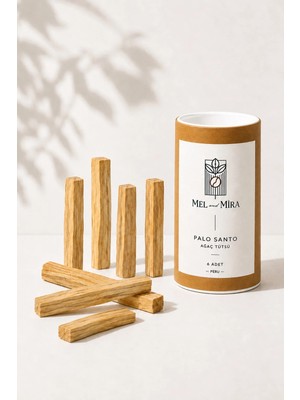 Mel and Mira Palo Santo Ağaç Tütsü 6 Adet | Peru Menşeili Orijinal Arınma Tütsüsü 55-60 Gr.