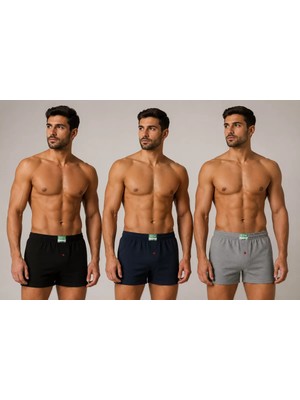 Melonika Huma One Erkek Havlu Bel Düz Boxer 3 Lü