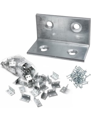 Ayrex (25 Adet) Metal Köşebent 40X20X20 mm L Demiri Gönye Mobilya Dolap Duvar Sabitleme Bağlant�