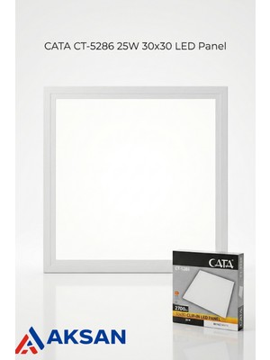 Cata CT-5286 25W Clip-In LED Panel 30X30 Beyaz Işık 6400K 2700 Lümen ve Günışığı 3200K 2600 Lümen Metal Asma Tavan Armatürü