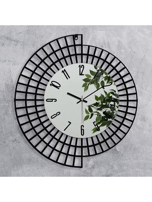 Ayrex 60 cm Metal Çerçeve Ayna Gövde Dekoratif Duvar Saati