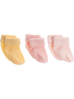 Hellobaby Kız Bebek 3lü Kıvrık Çorap