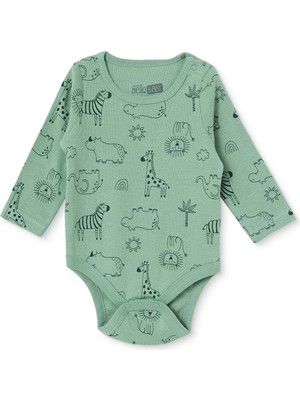 Hellobaby Erkek Bebek Uzun Kol Body Çıtçıtlı Yaka Uzun Kol