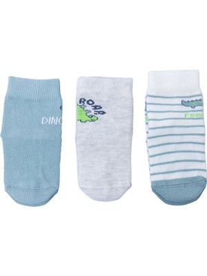 Hellobaby Erkek Bebek 3lü Kaydırmaz Çorap Hayvan Baskılı