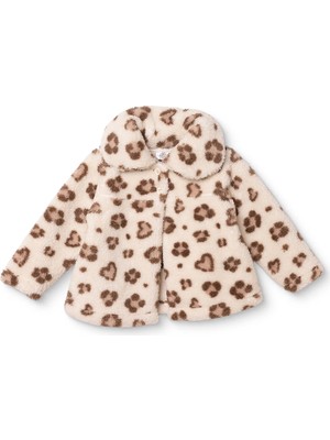 Hellobaby Kız Bebek Welsoft Hırka Leopar Baskılı Fermuarlı Dik Yaka Long Sleeve