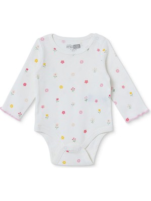 Hellobaby Kız Bebek Uzun Kol Body Çıtçıtlı Yaka Uzun Kol