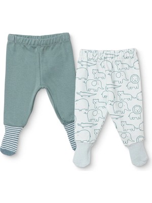 Hellobaby Erkek Bebek 2li Pantolon Safari Baskılı Çoraplı