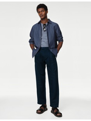 Marks & Spencer Tapered Fit Keten Pantolon