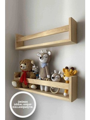 Moola Tekli Montessori Çocuk Odası Eğitici Kitaplık Raf, Ahşap Duvar Rafı