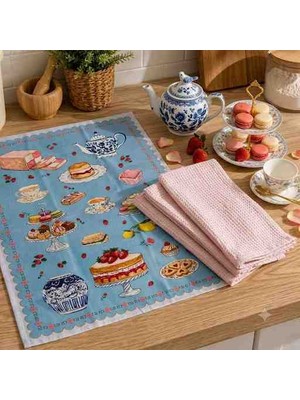 Belinis %100 Pamuk Yumuşaçık Soft 50X70 Mutfak Peçete 1 Adet Pike 1 Adet Bez  Hediyelik Günlük Lüx Soft
